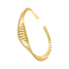 Openwork Zirconia Gold-Plated Brass Bangle/Ring: Uniquely Designed Women's Evening and Wedding Jewelry - Image 8