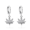 Shiny Maple Leaves Earrings for Women Creative Leaves Pendant Copper Hoop Earrings Jewelry Gifts for Bestfriend Girl - Image 8