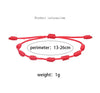 24pcs Handmade Black And Red Couple Lucky 7 Knots Bracelets - Image 2