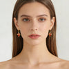 Gold Plated Sacred Heart Drop Earrings For Women Girls Red Cubic Zircon Earring Banquet Party Jewelry 1Pair - Image 5