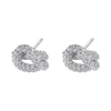 Multicoloured Zirconia Stud Earrings Women's Dazzling Round Knot Earrings Wedding Party Jewellery Gift - Image 5