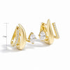 Gold Plated Eros Floating Huggies Earring Minimalist Pear Oval Marquise CZ Waterdrop Hoop Earring For Women - Image 13