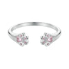Silver Pink Paw Print Open Finger Ring for Women Girls, Cute Adjustable Ring Jewelry Gifts for Pet Lovers - Image 7