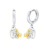 Cute Two Tone Gold Silver Color Women and Dog Stud Earrings Dog Mom Small Hoop Earrings Animal Pet Jewelry - Image 9