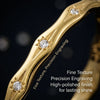 Sun Motif Snap Closure Bangle with Clear Stone Accents - Image 3