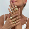 Irregular Hollow Geometric Open Ring Set 14 Pieces - Image 8