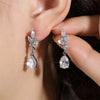Vintage Cubic Zirconia Pear-shaped Drop Earrings Charm Bridal Wedding Party Woman Hoops Woman - Image 7