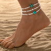 3pcs Set Bohemian Irregular Turquoise Starfish Rice Bead Elastic Anklets for Women Summer Beach Party Jewelry Sets Gift - Image 7