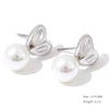 Imitation Pearls Drop Stainless Steel Golden Korean Hoop Earrings Charms Jewelry Gift - Image 11