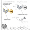 Titanium Tiny Double Marquise CZ Labret Stud Earring 16G Heart CZ Cartilage Helix Tragus Conch Piercing - Image 2