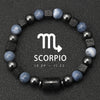 12 Constellation Blue Coral Lava Stone Stone Beads Bracelet For Men Couple Rope Friendship Zodiac - Image 9