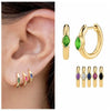 Silver Ear Needle Oval Small Zircon Hoop Earrings Colorful Zircon Gold Earrings for Women Party Jewelry - Image 1