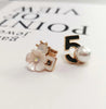 ladies number 5 camellia earrings asymmetrical pearl earrings women's studs - Image 1