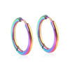 Men's Simple Hoops Earrings Black Color Stainless Steel Clip Earring for Men Women Rock Hiphop Circle Ear 2 Pieces - Image 11