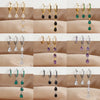 3PCS Multicolor Zircon Water Drop Small Hoop Earrings Set for Women Stainless Steel Pendant Piercing Jewelry - Image 1