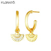 Silver Needle Gold-color Hoop Earrings for Women Shell Pendants Earrings Jewelry Gifts - Image 20