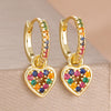 2PCS Light Heart Shaped Coloured Zircon Drop Earring For Women Temperament Gift Young Girls Statement Jewelry - Image 5