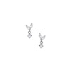Waterdrop Leaf Stud Earrings with Cubic Zirconia Accents - Image 6