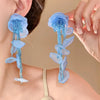 Glass Chiffon Flowers Tassel Dangle Earrings for Women Sweet Exaggerated Design Earring Vacation Style Jewelry Travel K - Image 4