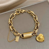 Heart Detail Necklace or Bangle in Two-Tone Stainless Steel Style - Image 15