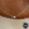 Stainless Steel Gold Plated Dainty Minimalist Zircon Charm Anti Chain Round Clear Cz Stone Necklace for Women - Image 4