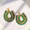 Rice bead earrings Water drop Originality Colour Crystal Design Hand knitting Bohemia Alloy Simple Beaded earrings - Image 4