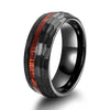 8mm Mens Black Hammered Tungsten Carbide Rings For Men Wood Inlay Multifaceted Wedding Band Engagement Ring Jewelry Gift - Image 7
