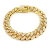 Full Crystal Stone Cuban Chain Hip Hop Bracelet For Men Silver Color Metal Link Chain Rhinestone Luck Closure Mens Bracelet - Image 3