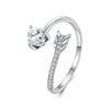 Silver Arrow Heart Adjustable Ring, Adjustable Ring Minimalist Jewelry -E - Image 7