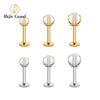 Titanium 16G White Pearl Stud Earring Tragus Helix Cartilage Conch Earring Nose Stud Labret Ring Piercing - Image 1