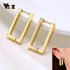 Minimalist Square Hoop Earrings for Women,Gold Color Stainless Steel Rectangle Ear Jewelry, Chic Simple Geometric Jewelry - Image 1