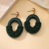 Oval Half String Half Beads Drop Earrings for Women Handmade Crystal Beads Earrings Big Long Earrings Jewelry - Image 10