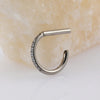 D Shape Hinged Septum Ring with Cubic Zirconia 16G Clicker for Conch and Helix - Image 4