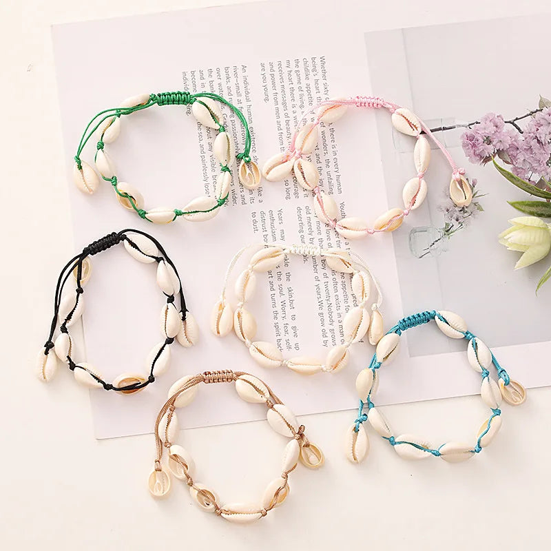 Charm Natural Shell Woven Rope Bracelet for Women Men Couple Boho Jewelry Handmade Briaded Adjustable String Party Wrist Gift - Image 1