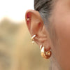 Yuxintyome Silver Ear Needle set with diamond star hoop earrings for women ear clip retro Wedding Jewelry - Image 5