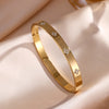 Classic Women's Stainless Steel Bracelets Set Multiple Gold Color Bangles Jewelry Accessory Gift - Image 8