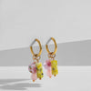 Asymmetric Blue White Flowers Heart Pearl Ceramic Beads Drop Dangle Earrings for Women Beaded Stainless Steel Huggies Earrings - Image 9