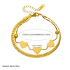 316L Stainless Steel Double-Layer Chain Heart Beads Bracelet Women Romantic Jewelry Gifts - Image 3
