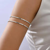 Stainless Steel Geometric Wave Open Arm Cuff Bracelet For Women Simple Smooth Adjustable Statement Jewelry Bangle - Image 11