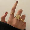 Ten-Piece Stacking Ring Set with Gold-Tone or Silver-Tone Designs - Image 33