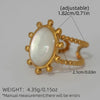 Shell Stainless Steel Gold Plated Adjustable Opening Rings for Women Engagement Party Gift Temperament Jewelry - Image 7
