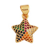 Cute Colourful Star Snowflake Sun FLowers Gold Charm Pendant, Cubic Zirconia CZ Paved,Jewelry Necklace Accessories - Image 9