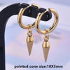 No Fade Different Length Pointed Cone Dangle Earring Stainless Steel Round Hoop Earrings For Women Men Jewelry Ear Piercing Gift - Image 32