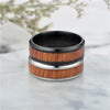 Stainless Steel Wood Grain Inlaid Rings For Men Retro Domineering 8mm Knuckle Jewelry Ring Boyfriend Party Gifts - Image 4