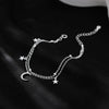 Silver Zircon Bracelets For Women Elegant Double Layer Star Moon Bracelet Party Wedding Anniversary Jewelry Gifts - Image 5