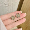 Flower Hanging Earrings White Enamel Floral Acrylic Petals Crystal Imitation Pearl Dangle Earrings for Women - Image 18