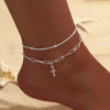 Sliver Plated CZ Anklet Bracelets for Women Girl Zircon Charm Dainty Layer Chain Anklets Jewelry Gifts - Image 10