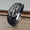 Punk Arrow Entanglement Design Men Jewelry Leather Braided Bracelets Stainless Steel Black Bracelets Male Bangle - Image 2