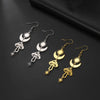 Creative Star Sun Crescent Moon Mushroom Pendants Earrings for Women Girls Gifts Stainless Steel Jewelry - Image 5