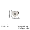 Carlidana High Polish Stainless Steel Silver Color 7 6mm Engraved Letter Alphabet Initial Perforated Heart Charm Accessories - Image 5